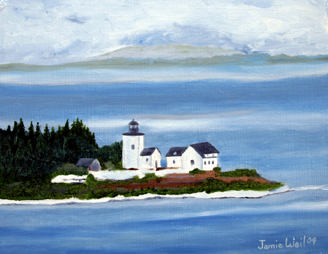 Indian Island Light, Oil Painting